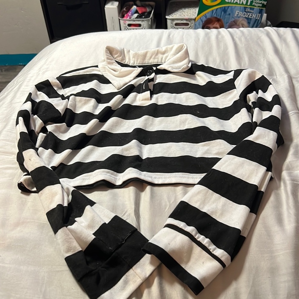 Cropped collared shirt